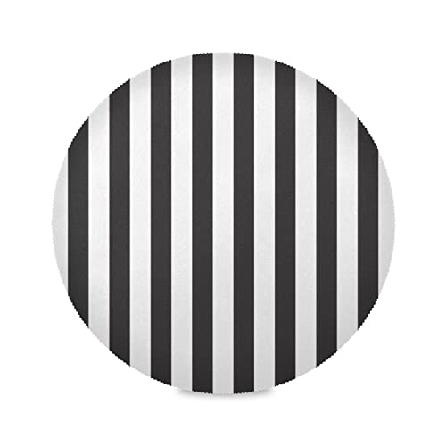 xigua Schwarz und Weiß Streifen Runde Platzsets 4er Set, Rutschfeste Hitzebeständige Waschbare Tischsets für Küche Esstisch Dekoration, 39 cm von xigua
