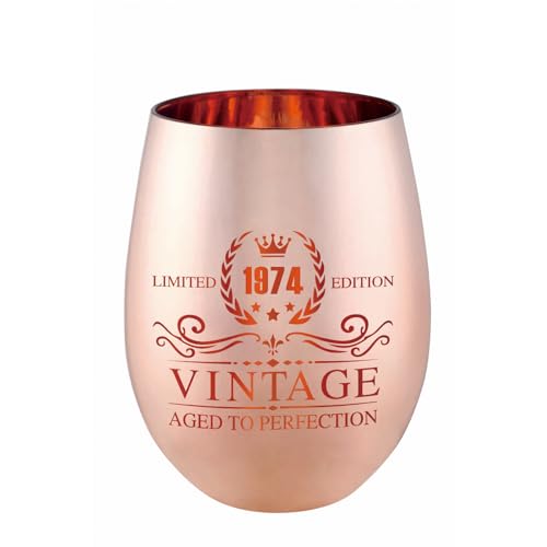 xilaxila 50th Birthday Gifts for Women - Vintage 1974 Wine Glass - 50th Birthday Decorations for Her - Funny Bday Present Ideas von xilaxila