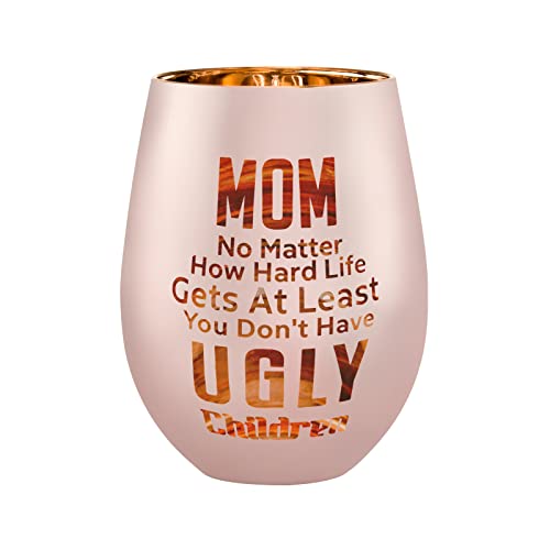 xilaxila Weinglas für Mütter, Geschenke von Töchtern und Sons – Muttertagsgeschenk, Geburtstagsgeschenk für Mutter – At Least You D'ont Gave Ugly Children von xilaxila