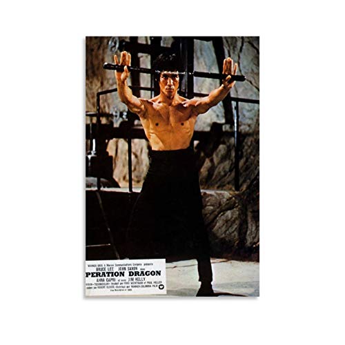 xingqiwu Bruce Lee mit Nunchucks Klassisches Filmposter auf Leinwand, Kunst, Poster und Wandkunst, Druck, modernes Familienschlafzimmer, 50 x 75 cm von xingqiwu