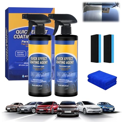 xinrongda 2 Stück Quick Effect Coating Agent, Auto Coating Spray, 3 in 1 Hochschutz Auto Nano Beschichtungsspray, Autolack Außenrestaurator Autopolitur, Autos Kratzer Entferner Autolackspray von xinrongda