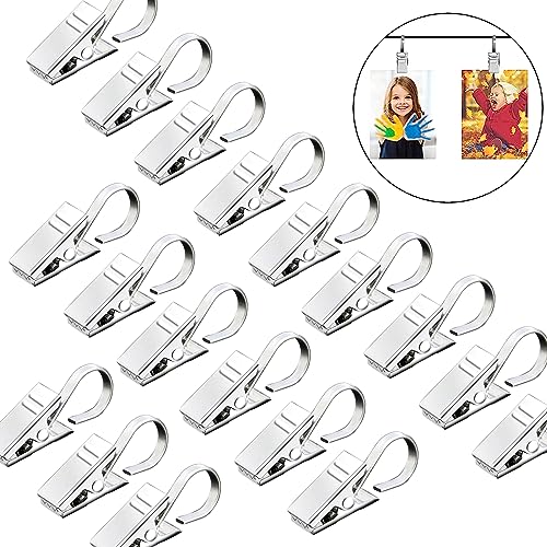 50 Stück Gardinen Befestigung Vorhang Clips Metall Curtain Clips Gardinenhaken Zum Seilklammern Rostfrei Gardienenklammer Vorhangklammern Clips mit Haken für Gardinen Vorhänge Duschvorhang,Edelstahl von xinsheng