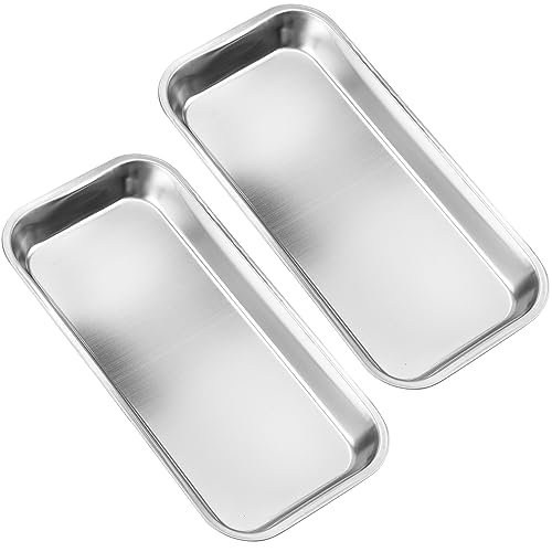 Edelstahl Schale Rechteckig Medizinische Instrumententablett Klein Fütterung von HaustierenTablett aus Rechteckig Labortabletts Nützliches Werkzeug für Labor,2 Stück(22,5 * 12 * 1,7cm) von xinsheng