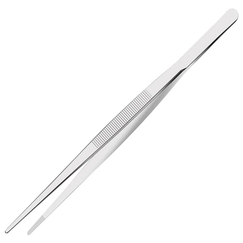 Große Pinzette Edelstahl Pinzette Extra Lange Gerade Pinzette 30 cm mit präzisionsgezahnter Spitze für Aquascaping, Gartenarbeiten, Kochen, Industriearbeit, Laboreinsatz von xinsheng