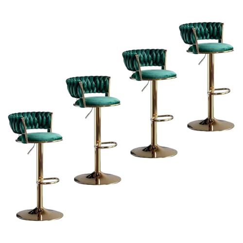 Barhocker Höhenverstellbar 1er 2er 3er 4er 6er Set, Barstuhl Samt, Bar Stühle mit Lehne und Fußbank, Drehhocker 360°, Tresenhocker für Esszimmer Heimbar Kücheninsel, Belastbar 150kg,Grün,Set of 4 Barhocker Höhenverstellbar 1er 2er 3er 4er 6er Set, Barstuhl Samt, Bar Stühle mit Lehne und Fußbank, Drehhocker 360°, Tresenhocker für Esszimmer Heimbar Kücheninsel, Belastbar 150kg,Grün,Set of 4 von xinwanhong