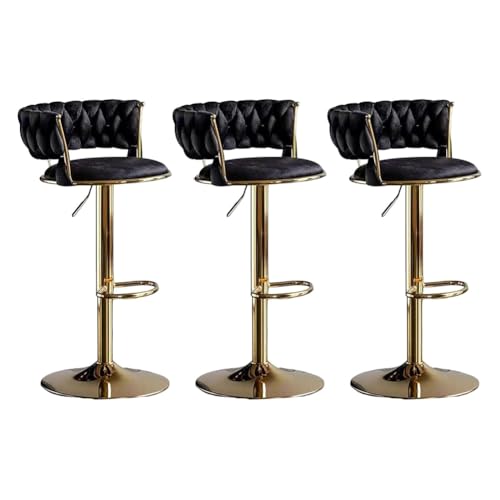 Barhocker Höhenverstellbar 1er 2er 3er 4er 6er Set, Barstuhl Samt, Bar Stühle mit Lehne und Fußbank, Drehhocker 360°, Tresenhocker für Esszimmer Heimbar Kücheninsel, Belastbar 150kg,Schwarz,Set of 3 Barhocker Höhenverstellbar 1er 2er 3er 4er 6er Set, Barstuhl Samt, Bar Stühle mit Lehne und Fußbank, Drehhocker 360°, Tresenhocker für Esszimmer Heimbar Kücheninsel, Belastbar 150kg,Schwarz,Set of 3 von xinwanhong