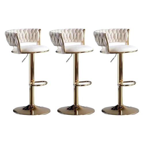 Barhocker Höhenverstellbar 1er 2er 3er 4er 6er Set, Barstuhl Samt, Bar Stühle mit Lehne und Fußbank, Drehhocker 360°, Tresenhocker für Esszimmer Heimbar Kücheninsel, Belastbar 150kg,Weiß,Set of 3 Barhocker Höhenverstellbar 1er 2er 3er 4er 6er Set, Barstuhl Samt, Bar Stühle mit Lehne und Fußbank, Drehhocker 360°, Tresenhocker für Esszimmer Heimbar Kücheninsel, Belastbar 150kg,Weiß,Set of 3 von xinwanhong