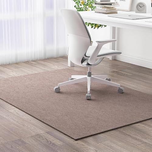 xinwanhong Bürostuhlmatte Für Hartholzboden, Büroschreibtisch Stuhl Teppich Matte Bodenschutz Anti Rutsch, Computer Schreibtisch Stuhlmatte Für Zuhause Mehrzweck,Beige Brown,90 x 120cm von xinwanhong