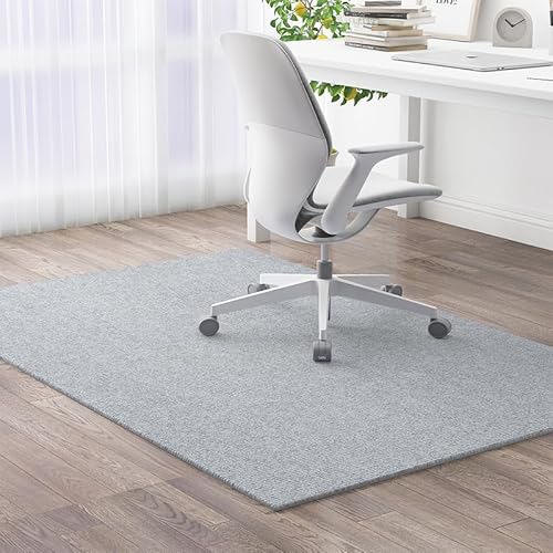 xinwanhong Bürostuhlmatte Für Hartholzboden, Büroschreibtisch Stuhl Teppich Matte Bodenschutz Anti Rutsch, Computer Schreibtisch Stuhlmatte Für Zuhause Mehrzweck,Light Grey,120 x 130cm von xinwanhong
