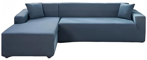 NBBN Sofabezüge 1 2 3 4 Sitzer ， L Form Sofaüberwurf,Ecksofa Pets Dog Sofa Überwurf ，Elastische Couchbezug (blau, 90x140) von NBBN