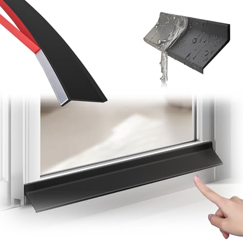 Xinzyxx Anti-Regen-Gummidichtung, Fenster-Regenschutz Selbstklebend, Fensterabdichtung für Schiebefenster, Schwarzer Umleiter, Langlebig, Alterungsbeständig, Zuschneidbar(2.5m(8.2ft),4.5cm) von xinzyxx