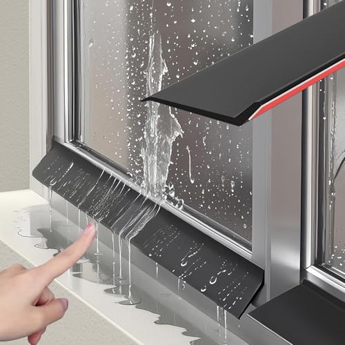 Xinzyxx Anti-Regen-Gummidichtung, Fenster-Regenschutz Selbstklebend, Wasserstopper-Streifen, Zuschneidbare Gummidichtung Ohne Bohren, Verwendung an Schiebefenstern, Langlebig(2m(6.6ft),5.5cm) von xinzyxx