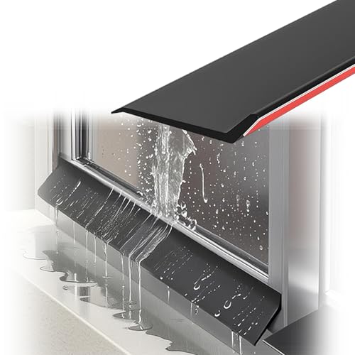 Xinzyxx Fenster-Regenschutz Selbstklebend, Fenster-Dichtungsgummi Schwarz, Gummi-Fensterdichtung Regen für vor Wassereintritt an Fensterrahmen & Fensterbänken, Einfache Montage(1m(3.3ft),5.5cm) von xinzyxx