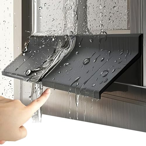 Xinzyxx Fenster-Schutzleiste Gegen Regen, Zuschneidbarer Gummistreifen, Gummi-Regenblocker - Ohne Bohren - Langlebig, Verwendung an Schiebefenstern, Schutz vor Regenwasserrückstau(1m(3.3ft),4.5cm) von xinzyxx
