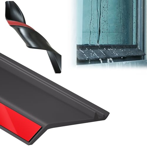 Xinzyxx Selbstklebende Fenster-Abwehrleiste Gegen Regen - Hochflexibles Gummimaterial, Wasserdichte Fensterbank-Wassersperre, Regenschutzleiste für Fenster, Dichtungsstreifen(1m(3.3ft),5.5cm) von xinzyxx