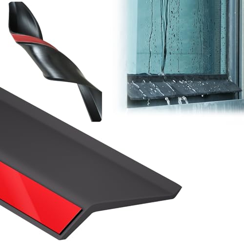 Xinzyxx Selbstklebende Fenster-Abwehrleiste Gegen Regen - Hochflexibles Gummimaterial, Wasserdichte Fensterbank-Wassersperre, Regenschutzleiste für Fenster, Dichtungsstreifen(4m(13.1ft),4.5cm) von xinzyxx