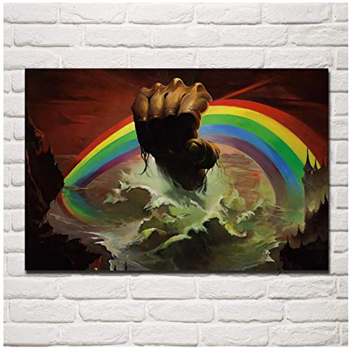 Rainbow Rising Hard Rock Heavy Metal Kunstwerk Zeichnung Blackmore Wohnzimmer Home Wand moderne Kunst Dekor Poster Druck auf Leinwand / 50X75cm-No Frame von xiongda