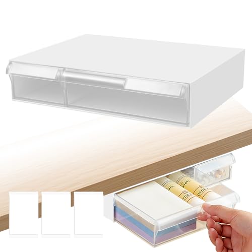 xiruiubao Untertisch Schublade,Unterbau Schublade Schreibtisch,Selbstklebende Schublade Unter Schreibtisch,Versteckte Under Desk Drawer,Transparente Unterbauschublade mit 2 Fächern für Schreibtisch xiruiubao Untertisch Schublade,Unterbau Schublade Schreibtisch,Selbstklebende Schublade Unter Schreibtisch,Versteckte Under Desk Drawer,Transparente Unterbauschublade mit 2 Fächern für Schreibtisch von xiruiubao