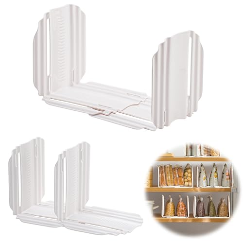 xiruiubao Regalteiler Küchenschrank Verstellbare Regaltrenner Kühlschrank - Versenkbare Schrankteiler, Trennwände aus Kunststoff für Kleiderschränke, Schrank, Küchenarbeitsplatten, 4 Stück von xiruiubao