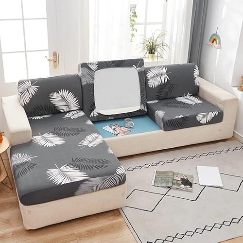xitoio Rutschfester Stretch-Sofabezug für L/U-förmige Sofas, passend für 1/2/3/4-Sitzer, Couchkissenschutz (#14, L (160–190 cm) von xitoio