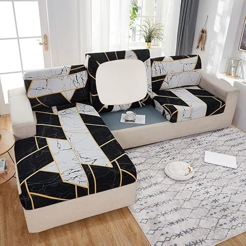 xitoio Rutschfester Stretch-Sofabezug für L/U-förmige Sofas, passend für 1/2/3/4-Sitzer, Couchkissenschutz (#17, 2 Sitze (100–125 cm) von xitoio