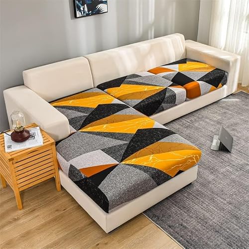 xitoio Rutschfester Stretch-Sofabezug für L/U-förmige Sofas, passend für 1/2/3/4-Sitzer, Couchkissenschutz (#27, 4 Sitze (230–280 cm) von xitoio