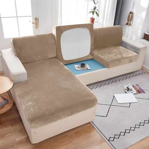 xitoio Rutschfester Stretch-Sofabezug für L/U-förmige Sofas, passend für 1/2/3/4-Sitzer, Couchkissenschutz (#28, Kissenbezug (42 cm) von xitoio