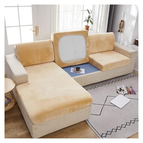 xitoio Rutschfester Stretch-Sofabezug für L/U-förmige Sofas, passend für 1/2/3/4-Sitzer, Couchkissenschutz (#32, L (160–190 cm) von xitoio