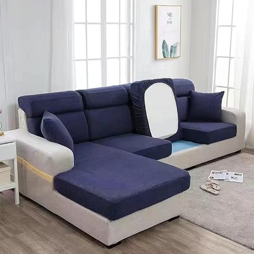 xitoio Rutschfester Stretch-Sofabezug für L/U-förmige Sofas, passend für 1/2/3/4-Sitzer, Couchkissenschutz (#5, Rückenkissen (60–90 cm) von xitoio