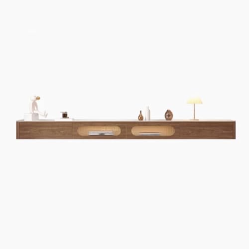 Fernsehschrank Moderner schwebender TV-Ständer, wandmontierter TV-Schrank aus Holz mit 2 Schubladen und Schiefertischplatte, schwebende LED-Entertainment-Center-Fernsehständer Fernsehständer(220*25*30 Fernsehschrank Moderner schwebender TV-Ständer, wandmontierter TV-Schrank aus Holz mit 2 Schubladen und Schiefertischplatte, schwebende LED-Entertainment-Center-Fernsehständer Fernsehständer(220*25*30 von xiuling4568