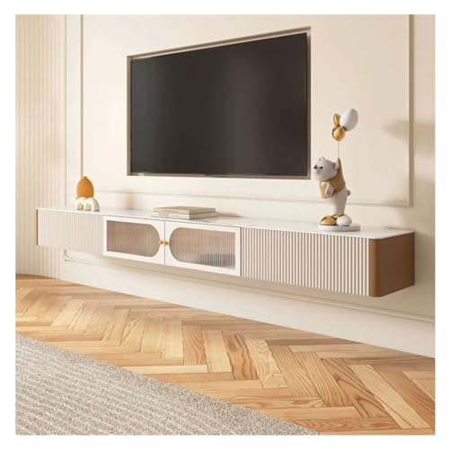 Fernsehschrank Schwimmender TV-Schrank for den Haushalt zur Wandmontage, hängender TV-Schrank Medienkonsole, schwebender TV-Ständer zur Wandmontage im LED-Entertainment-Center Fernsehständer(180*23*25 von xiuling4568