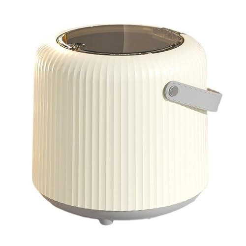 Mülleimer Kleiner Schreibtisch-Mülleimer mit Druckdeckel, runder Papierkorb for die Arbeitsplatte mit Inneneimer und Griff for Couchtisch, Nachttisch, Schminktisch Geeignet für Küche und Schlafzimmer( von xiuling4568