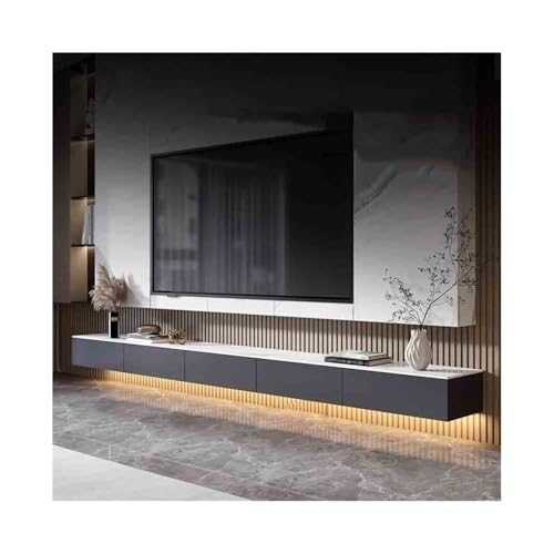 TV Schrank Hängend An der Wand montierter schwebender TV-Ständer mit Aufbewahrungsschubladen, modernes, schmales schwebendes Entertainment-Center mit Schiefer-Schreibtisch for Wohnzimmer und Schlafzim von xiuling4568