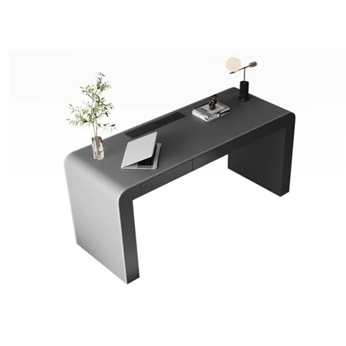 xiuling4568 Computertische Minimalistischer Schreibtisch Home Study Büro Schreibtisch Leichter Luxus Modern Premium Feeling Sattelleder Schreibtisch PC Tisch Schreibtisch(Grigio,120 * 60 * 77cm) von xiuling4568