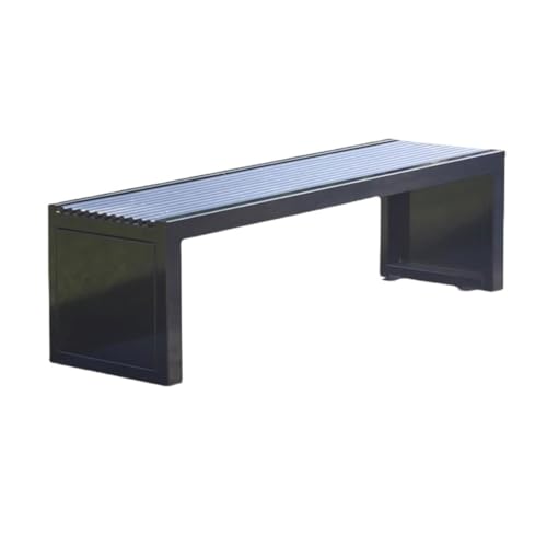 xiuling4568 Gartenbank Ruhebank for den Garten, Stuhl aus Stahl ohne Rückenlehne, Sitzgelegenheit for Veranda und Park im Freien, Schwarz Outdoor-Bank(Mittel) von xiuling4568