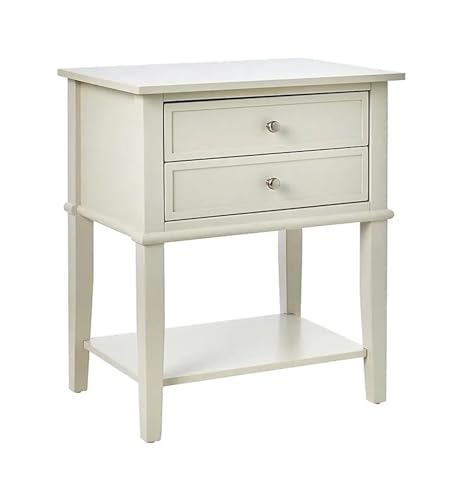 xiuling4568 Nachttisch 2 Schubladen, weicher weißer Akzenttisch Nachtschrank(01) von xiuling4568