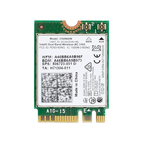 Xiwai Dual Band 2.4G 5Ghz 433Mbps 3165AC NGFF 802.11AC WiFi 3165NGW M.2 WLAN Karte +BT 4.0 Netzwerkadapter von xiwai