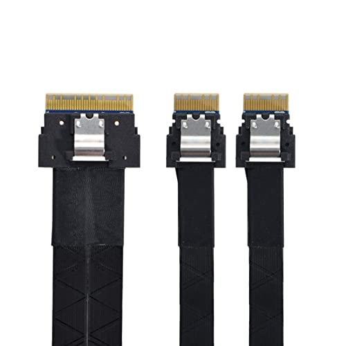 xiwai PCI-E Ultraport Slimline SAS Slim 4.0 SFF-8654 8i 74pin auf Dual SFF-8654 4i 38Pin Kabel 40cm PCI-Express von xiwai