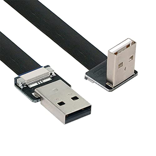 Xiwai USB 2.0 Typ-A-Stecker auf Typ-A-Stecker, flach, flach, FPC-Kabel, 90 Grad, für FPV, Disk und Scanner und Drucker von xiwai