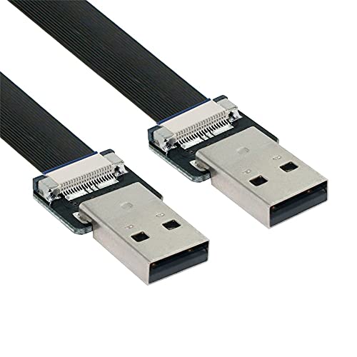 Xiwai 0,2 m USB 2.0 Typ-A-Stecker auf Typ-A-Stecker, flach, schlankes FPC-Kabel für FPV & Disk & Scanner & Drucker von xiwai
