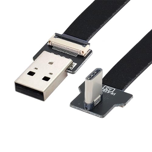 xiwai 0,5 m rechtwinkliger USB 2.0 Typ-A-Stecker auf USB-C-Typ-C-Stecker, flach, flach, FPC-Kabel für FPV, Disk und Telefon von xiwai
