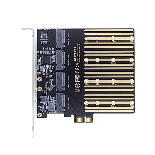 xiwai High-Speed 4 SATA NGFF Key B+M SSD auf PCI-E 1x Motherboard Desktop Adapter SSD Karte ASM1064 2280 mit Hot-Swap von xiwai