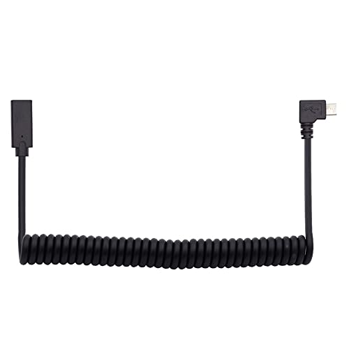 xiwai Stretch-Spiral-USB-C-Stecker Micro auf Typ-C-Buchse Tastatur-Mauskabel für Gaming-Tastatur-Verlängerungskabel Strom und Daten von xiwai
