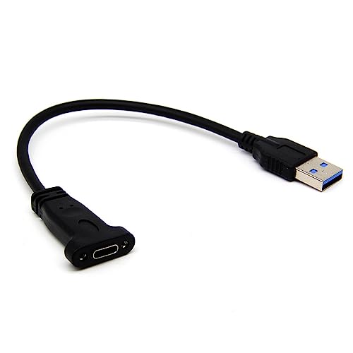 xiwai Typ-C-Buchsenkabel, USB-C-Buchse 3.1 Typ-C-Buchse auf USB 3.0-A-Stecker, Datenkabel, 20 cm, mit Schraubenloch zur Panelmontage xiwai Typ-C-Buchsenkabel, USB-C-Buchse 3.1 Typ-C-Buchse auf USB 3.0-A-Stecker, Datenkabel, 20 cm, mit Schraubenloch zur Panelmontage von xiwai