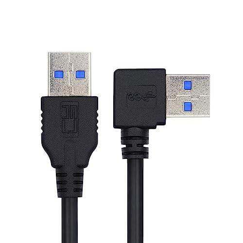 xiwai USB 3.0 abgewinkelter Typ-A-Stecker auf geraden 3.0 Typ-A-Stecker, 5 Gbit/s-Datenkabel, links abgewinkelt, 90 Grad, 40 cm von xiwai