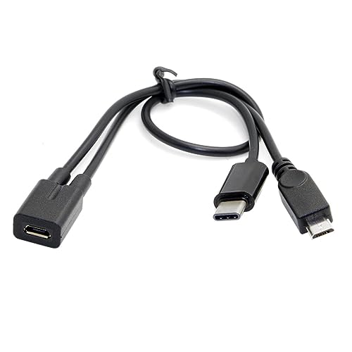 xiwai USB-C Typ C USB 3.1 Micro-USB-Stecker,Micro-USB-Buchse auf Splitter-Verlängerungs-Ladekabel von xiwai
