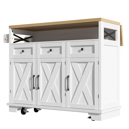 xixiworkshop Kücheninsel, Küchenschrank, buffetschrank, Speisewagen mit Holzmaserung, buffetschrank, Multifunktionale Esstisch mit Speicherraum, Snackregalen Stretchfunktionsschränken (H-1) von xixiworkshop