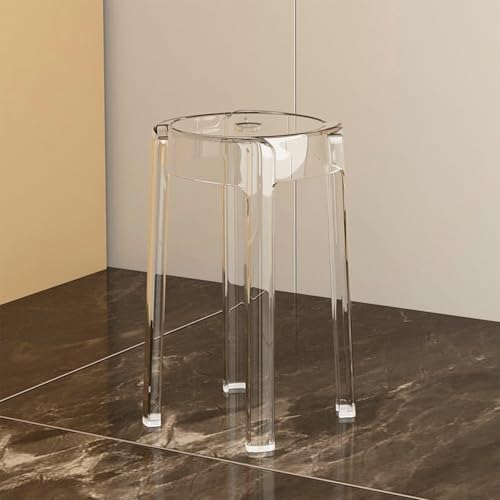 Küchenstuhl-Set Mit Vier Stühlen, Modischer und Leicht zu Kombinierender Transparenter Acrylhocker, Einteiliger Spritzguss, Stabile Tragfähigkeit, Geeignet for Zuhause, Schule, Büro, Geschäft(Clear,X- von xjdagaoge