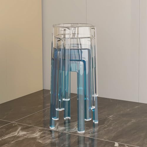 Küchenstuhl-Set Mit Vier Stühlen, Modischer und Leicht zu Kombinierender Transparenter Acrylhocker, Einteiliger Spritzguss, Stabile Tragfähigkeit, Geeignet for Zuhause, Schule, Büro, Geschäft(Light Br von xjdagaoge