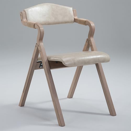 xjdagaoge Bugholz-Klappstuhl, Modern, Schlicht, Retro, Folk, Mit Rückenlehne, Stoff, Balkon-Esszimmerstuhl (mit Waschbarem Kissen), Geeignet for den Innen- und Außenbereich(White,Medium) von xjdagaoge